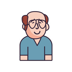 Isolated avatar man with glasses fill style icon vector design