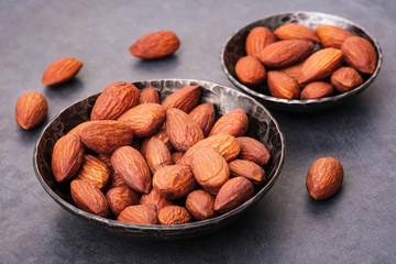close-up cooked nuts almonds