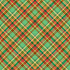 Seamless pattern in marvelous green, red, orange and brown colors for plaid, fabric, textile, clothes, tablecloth and other things. Vector image. 2