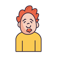 Isolated avatar man with mustache fill style icon vector design