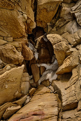close up sandstone texture background, natural surface. Background on theme geology