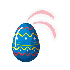cute egg easter decorated with geometric lines vector illustration design