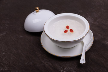 Prepared dessert bird's nest in a cup