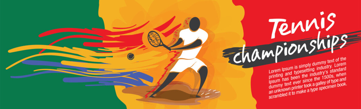 Vector tennis character design with country flag concept.