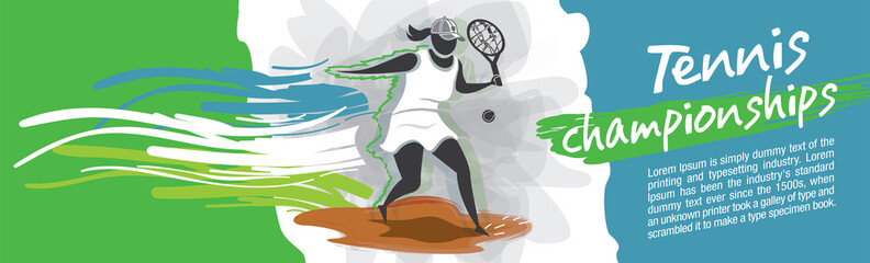 Vector tennis character design with country flag concept.