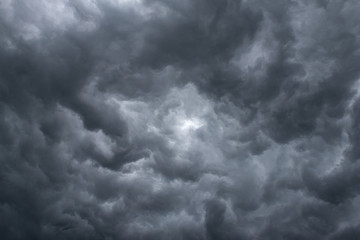 The lake of the city is covered with black clouds