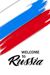 Russia handwritten lettering. Russia typography vector design for greeting cards and poster. Design template celebration. Vector illustration.
