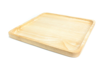 square wood plate on white background