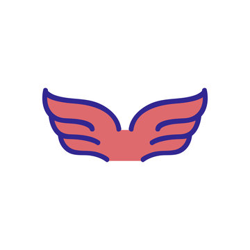 Wings of the angel icon vector. Thin line sign. Isolated contour symbol illustration