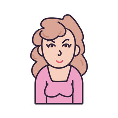 Isolated avatar woman with blouse fill style icon vector design
