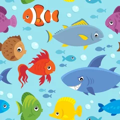 Stickers meubles Animaux marins Poissons stylisés de fond transparent 5