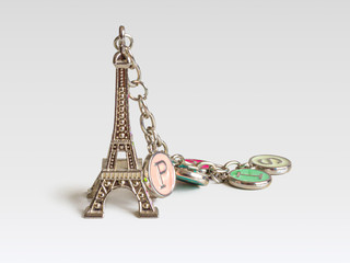 Souvenir keychain Eiffel tower on a chain