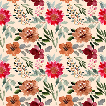 flower bloosom watercolor seamless pattern