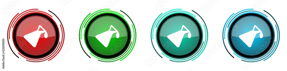 Poster chemistry round glossy vector icons, set of buttons for webdesign, internet and mobile phone applica
