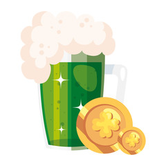 coin with clover isolated icon vector illustration design