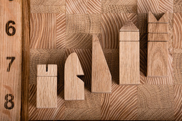 Chess board on the table, chess on a white background