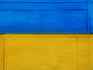 Ukraine flag fence yellow blue textured