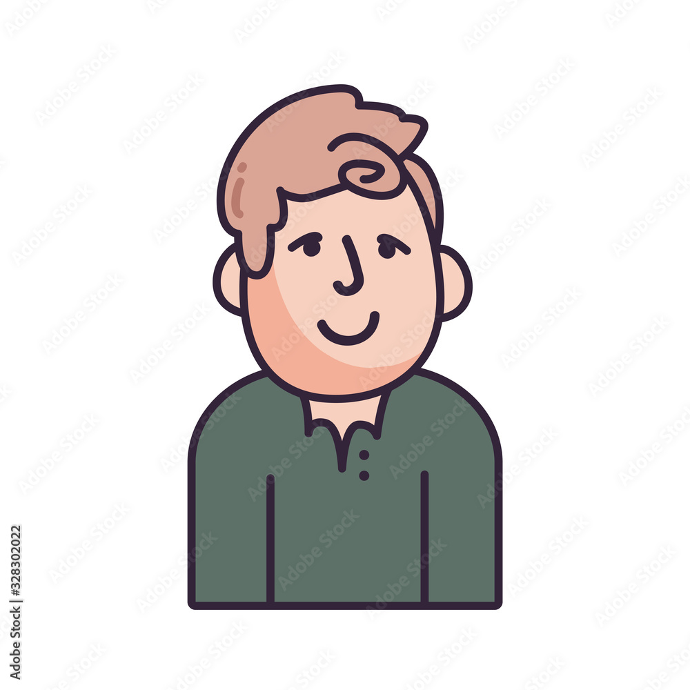 Poster isolated avatar man fill style icon vector design
