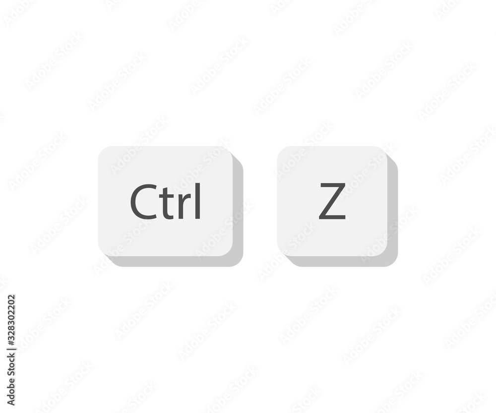 Fototapete ctrl z keyboard keys. button on flat style. isolated vector