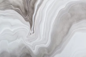 Rolgordijnen Acrylic Fluid Art. Monochrome gray waves and stains. Marble background or texture © colnihko