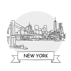 New York  Cityscape Vector Sign