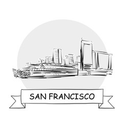 San Francisco Cityscape Vector Sign