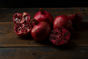 Close up of ripe pomegranates