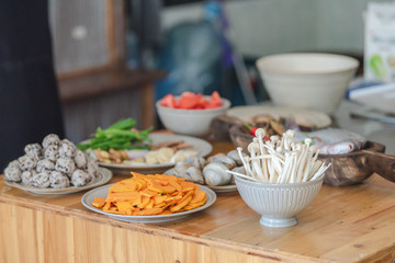 All kinds of ingredients in Chinese food