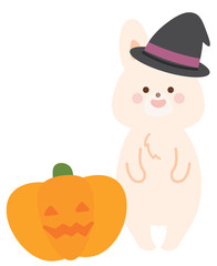 ハロウィーンのうさぎのイラスト