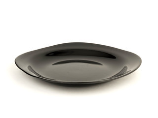 black plate isolated on a white background