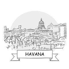 Havana Cityscape Vector Sign