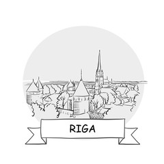 Naklejka premium Riga Cityscape Vector Sign