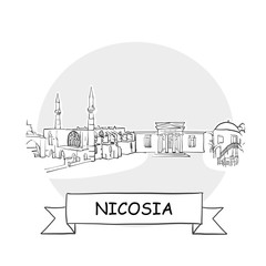 Nicosia Cityscape Vector Sign