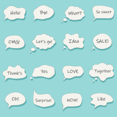 Bubble talk phrases. 