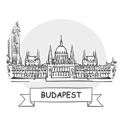 Budapest Cityscape Vector Sign