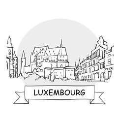 Luxembourg Cityscape Vector Sign