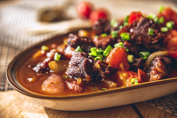 Traditional home-made, stir fried beef