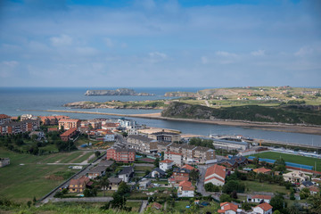 Views of the town of Suances, Cantabria, Spain from the Quinta del Amo viewpoint