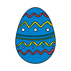 cute egg easter decorated with gemetric lines vector illustration design