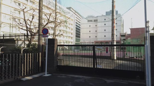 Highschool Gate and Closed School in Japan, After Covid-19 Corona Virus outbreak