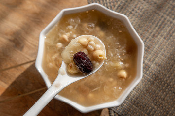 A traditional Chinese dish, a delicious lotus seed soup