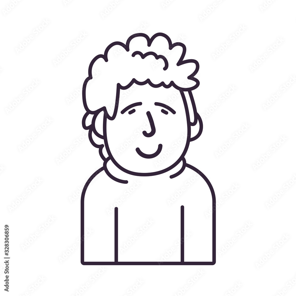 Poster isolated avatar man line style icon vector design