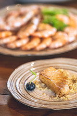 Chinese food, golden fried sturgeon slices