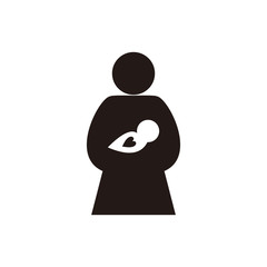 Baby and mom vector icon illustration sign