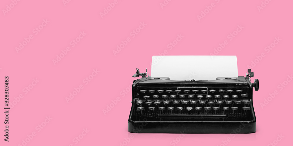 Fototapete typewriter with paper sheet. space for your text