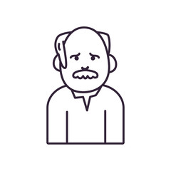 Isolated avatar man with mustache line style icon vector design