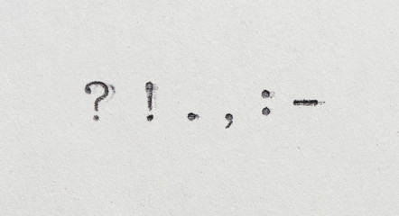 punctuation marks from typewriter. Vintage font