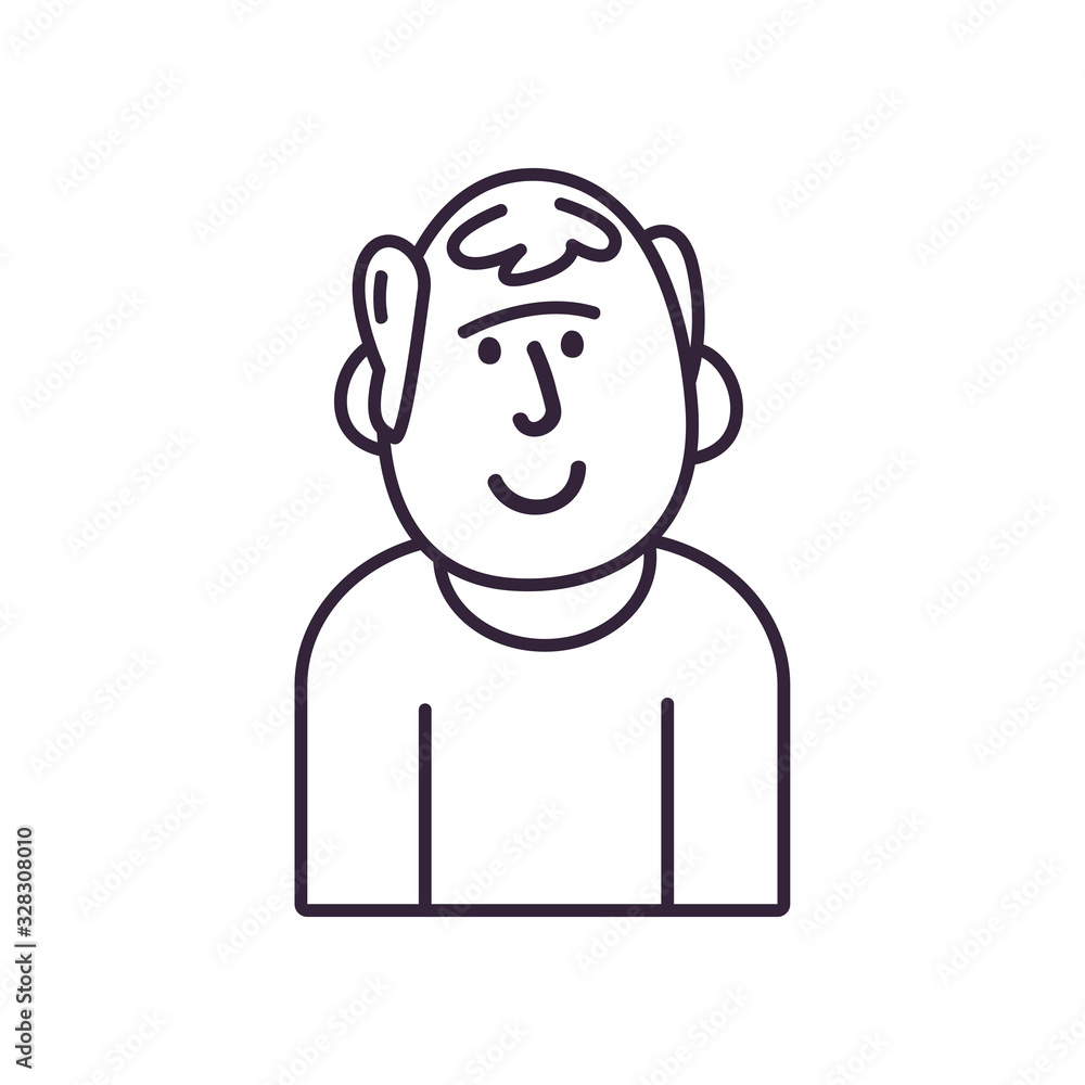 Poster isolated avatar man line style icon vector design
