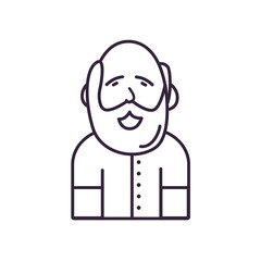 Isolated avatar man with beard line style icon vector design