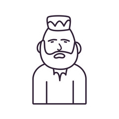Isolated avatar man with beard line style icon vector design